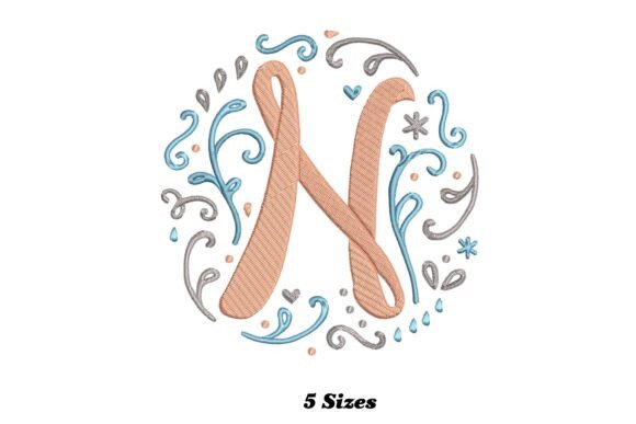 Charming Alphabet Letter N Embroidery Design