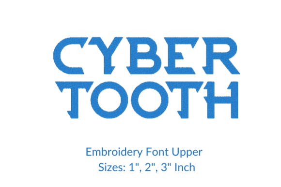 Cyber Tooth Embroidery Font: A Bold and Modern Choice