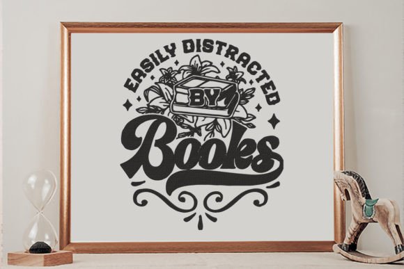 Easily Distracted by Books: A Versatile Embroidery Design