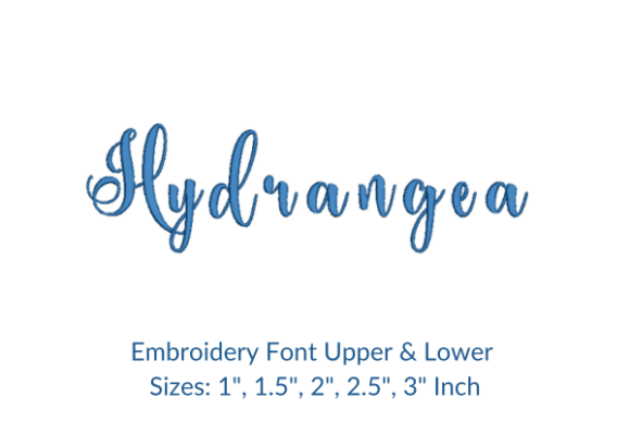 Elegant Hydrangea Font for Embroidery