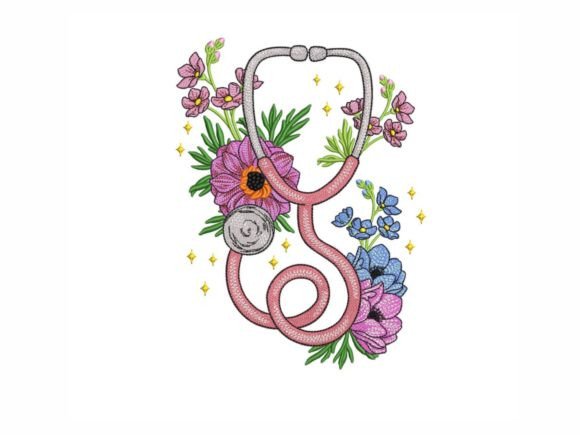 Floral Nurse: A Charming Embroidery Design
