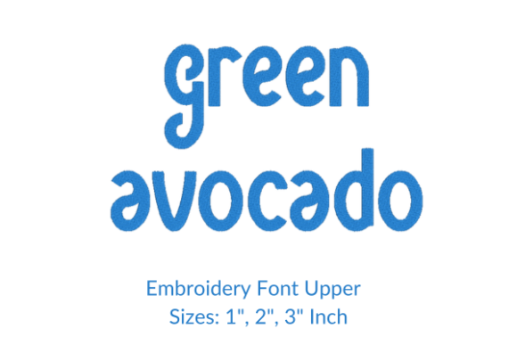 Green Avocado Font: A Fresh Embroidery Design