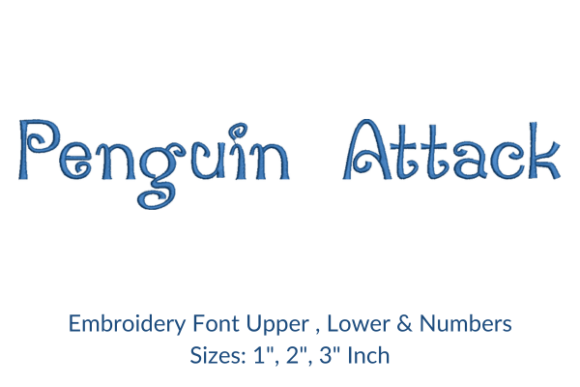 Penguin Attack Fonts: A Bold Embroidery Design