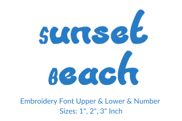 Sunset Beach Font: A Versatile Embroidery Design