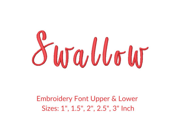 Swallow Font: A Stylish Embroidery Design