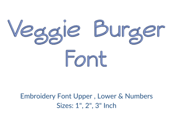 Veggie Burger Font: A Fresh Embroidery Design