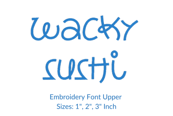 Wacky Sushi Font: A Fun and Playful Embroidery Design